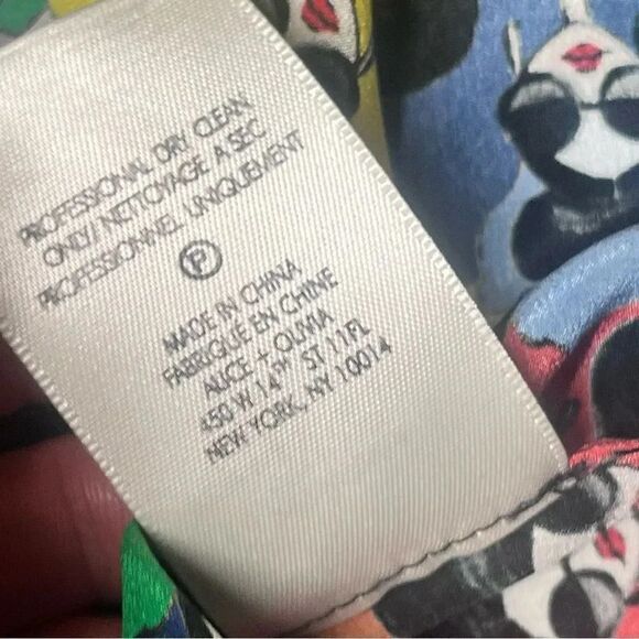 Alice + Olivia Willa placket Stace Face Print Button-Up silk colorful Shirt size - Picture 9 of 10